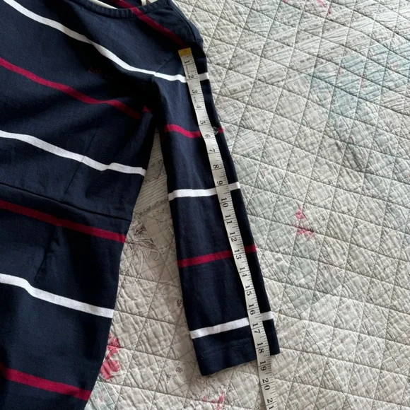 Barbour Oyster Striped Dress Blue Multi Size 6 Cotton - Picture 13 of 14